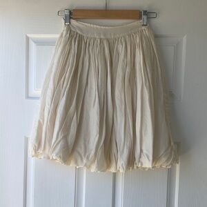 Handmade elegant Cream Silk bubble skirt. Size XS.